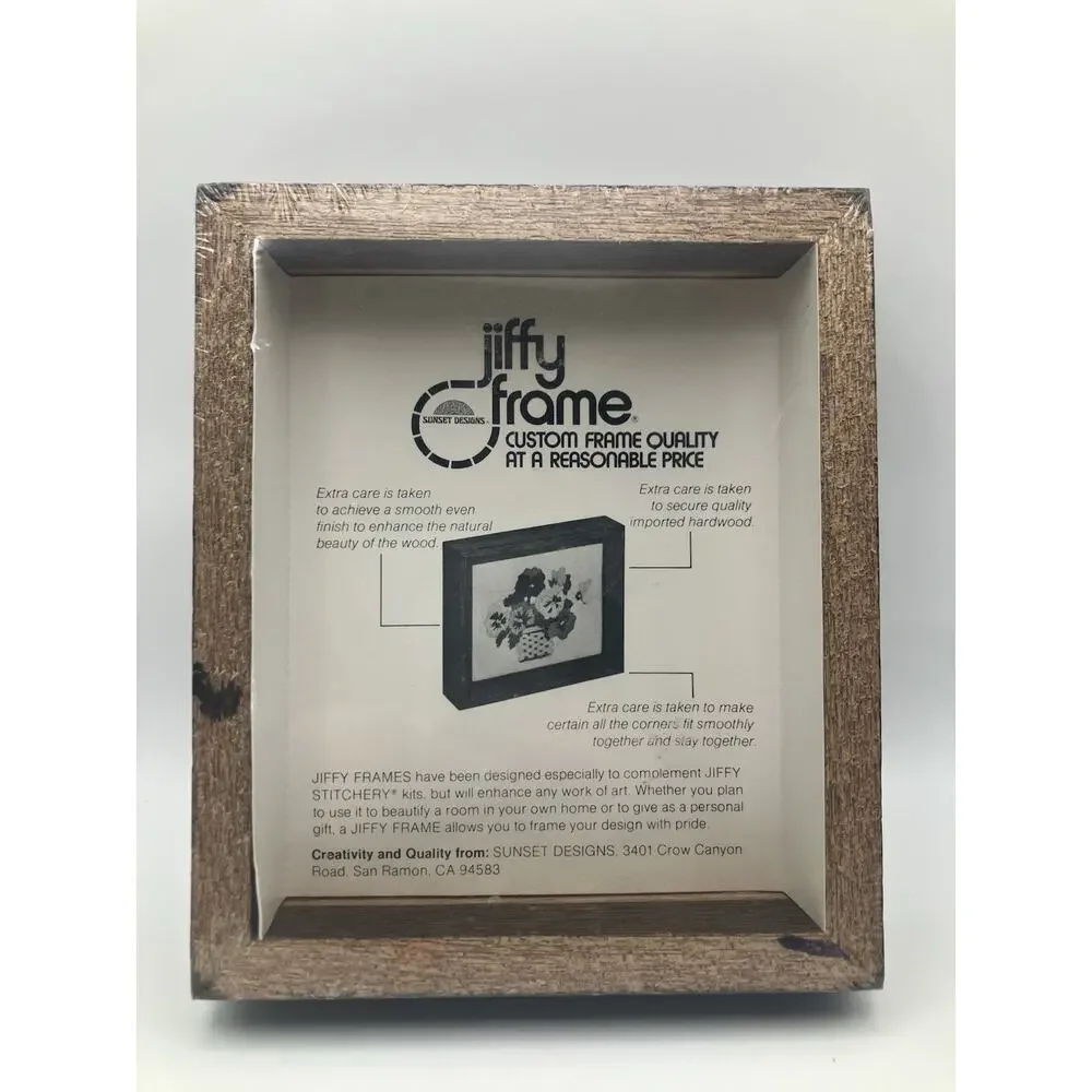 Sunset Designs 4x5 Hardwood Box Photo Frame Brown Square Jiffy Frame F-45
